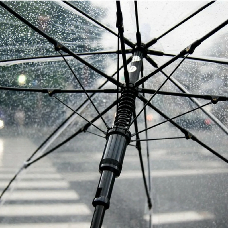 GUARDA CHUVA BENGALA CURVADO TRANSPARENTE AUTOMATICO CABO DE PLÁSTICO