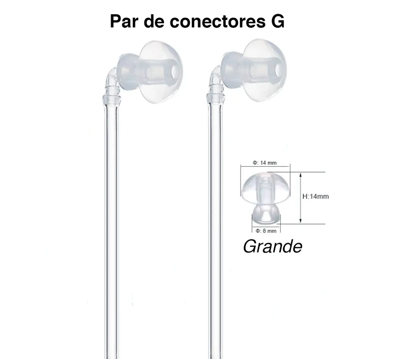 Conector De Silicone (UNIDADE) Alta Qualidade Para Substituir O Molde Ou Olivas De Aparelho Auditivo  3 tamanhos