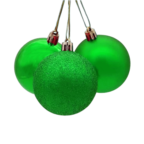 BOLINHA DE NATAL PCT  6PCS / 5CM Verde