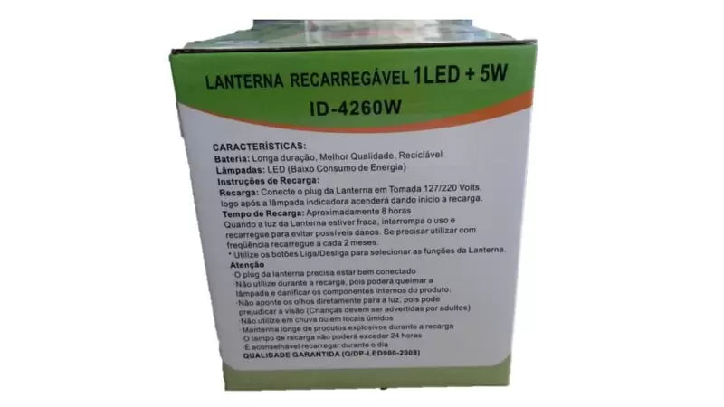 Lanterna Recarregavel 1 LED 5W