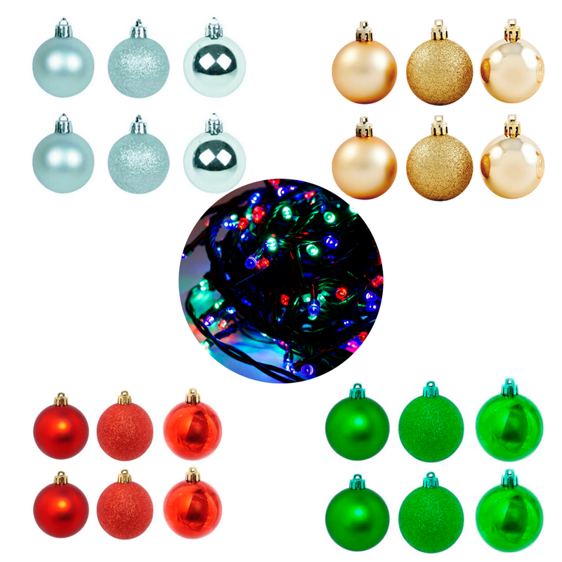 BOLINHA DE NATAL PCT  6PCS / 5CM Verde