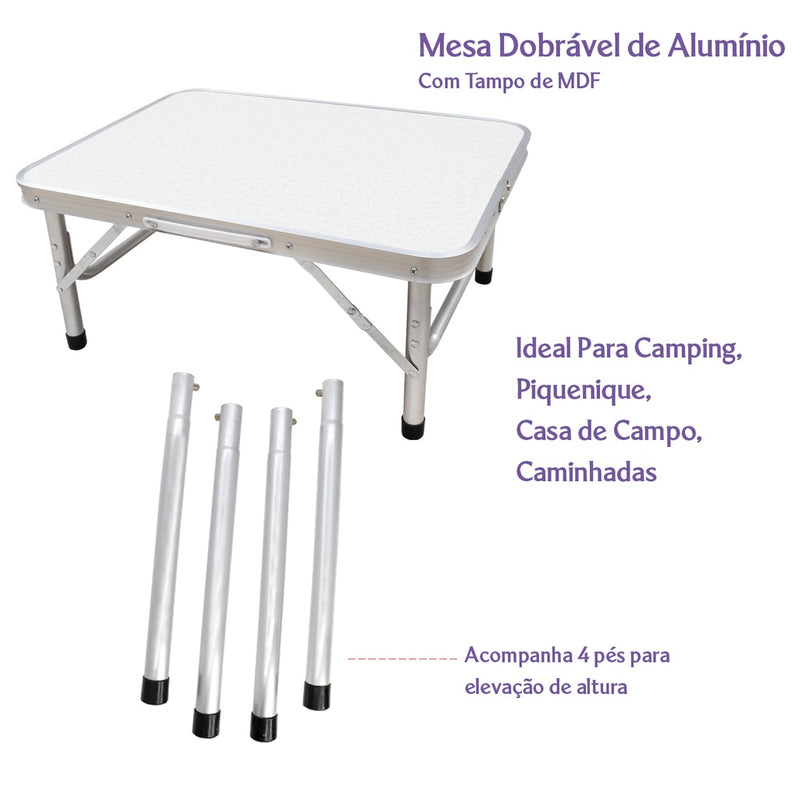 Mesa Camping Dobravel 60 cm x 45 cm