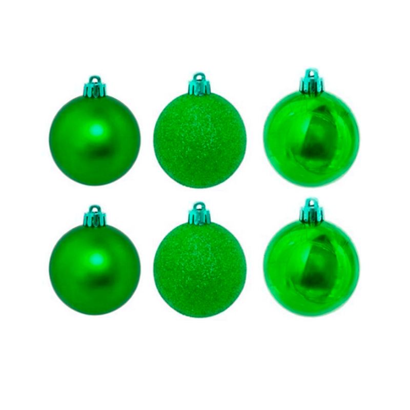 BOLINHA DE NATAL PCT  6PCS / 5CM Verde